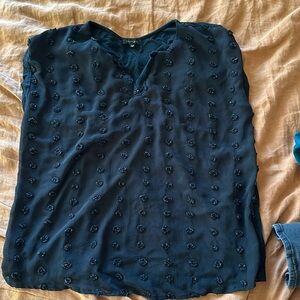 Textured Mixed Material Blouse